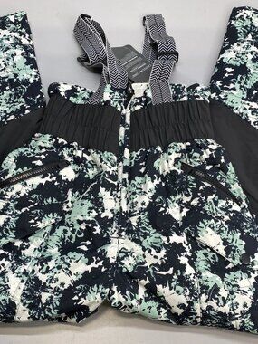 FP Movement Womens Ski Bib Pant Mint Blue/Black Size XS All Prepped Wild Floral